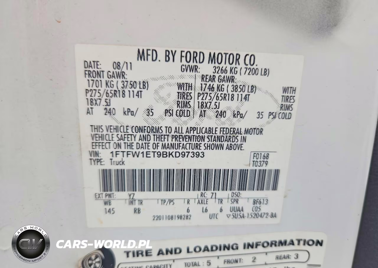 2011 Ford F150 Supercrew VIN:1FTFW1ET9BKD97393 - 12
