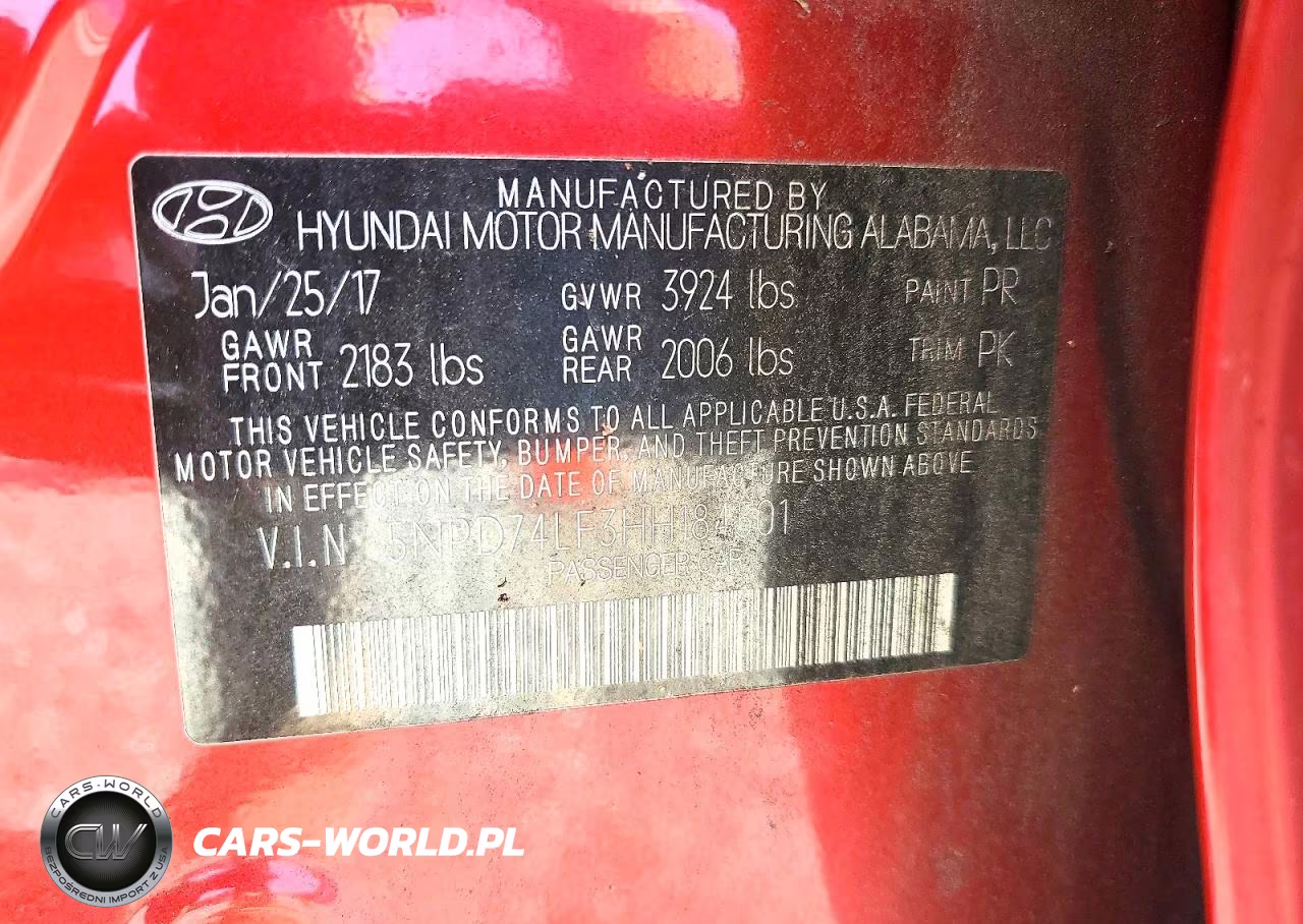 2017 Hyundai Elantra Se VIN:5NPD74LF3HH184501 - 12