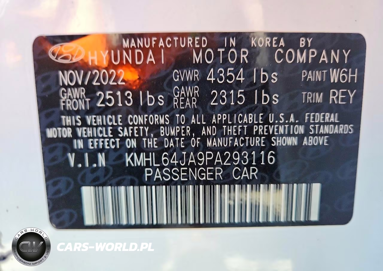 2023 Hyundai Sonata Sel VIN:KMHL64JA9PA293116 - 12