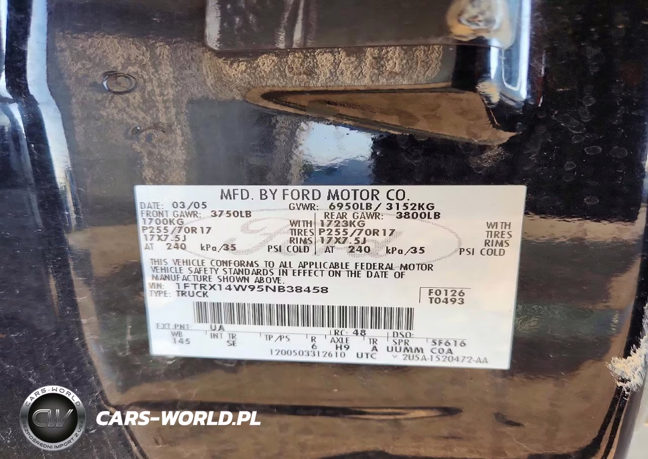 2005 Ford F150 VIN:1FTRX14W95NB38458 - 12