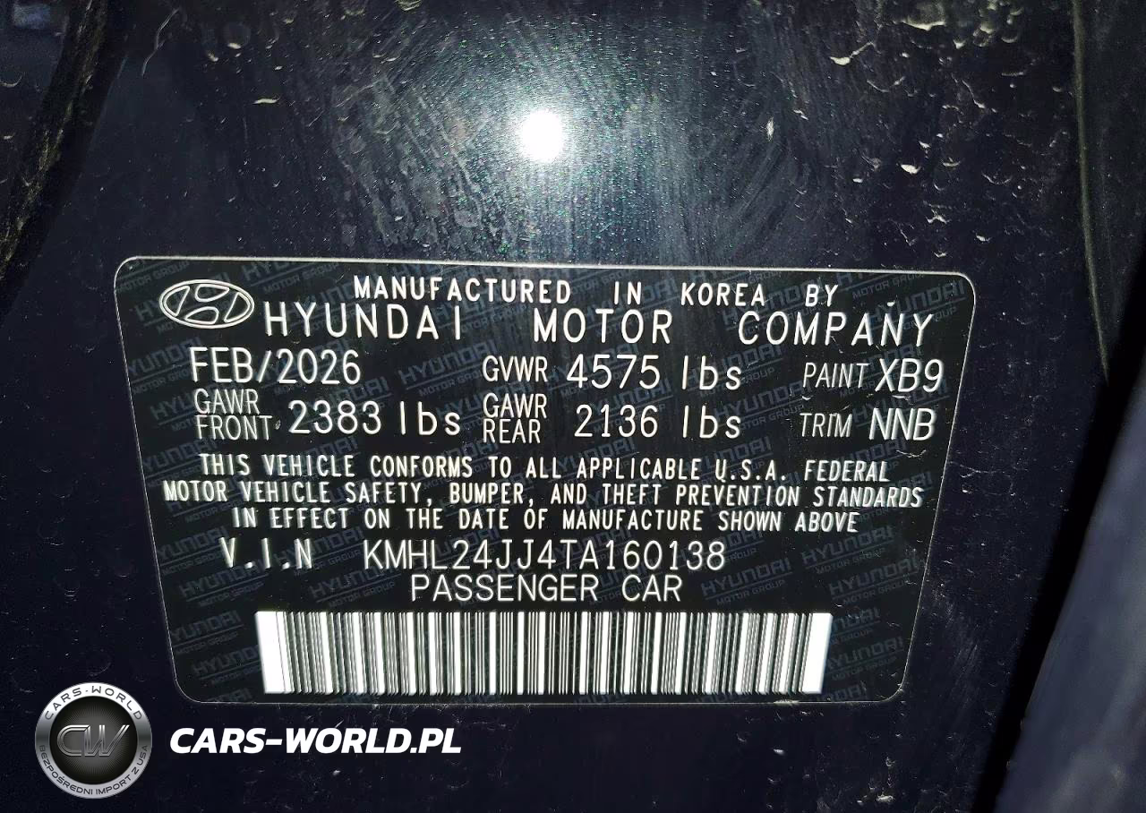 2026 Hyundai Sonata Hybrid Blue VIN:KMHL24JJ4TA160138 - 12