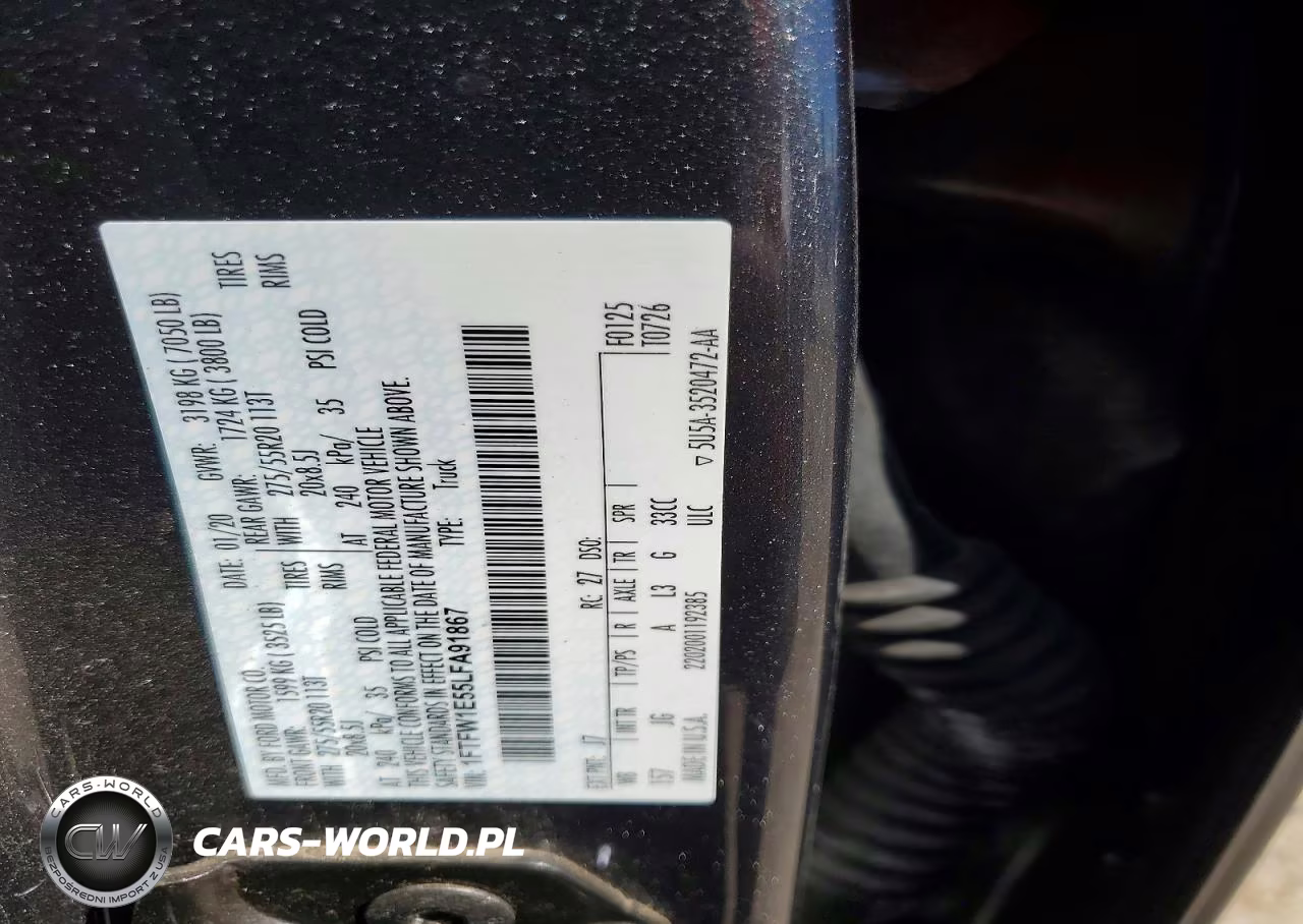 2020 Ford F150 Supercrew VIN:1FTFW1E55LFA91867 - 12