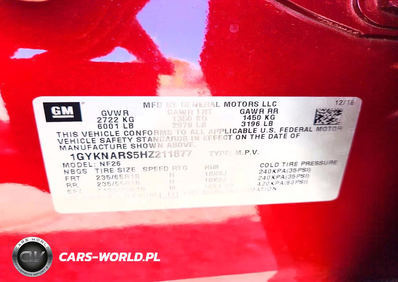 2017 Cadillac Xt5 Luxury VIN:1GYKNARS5HZ211877 - 13