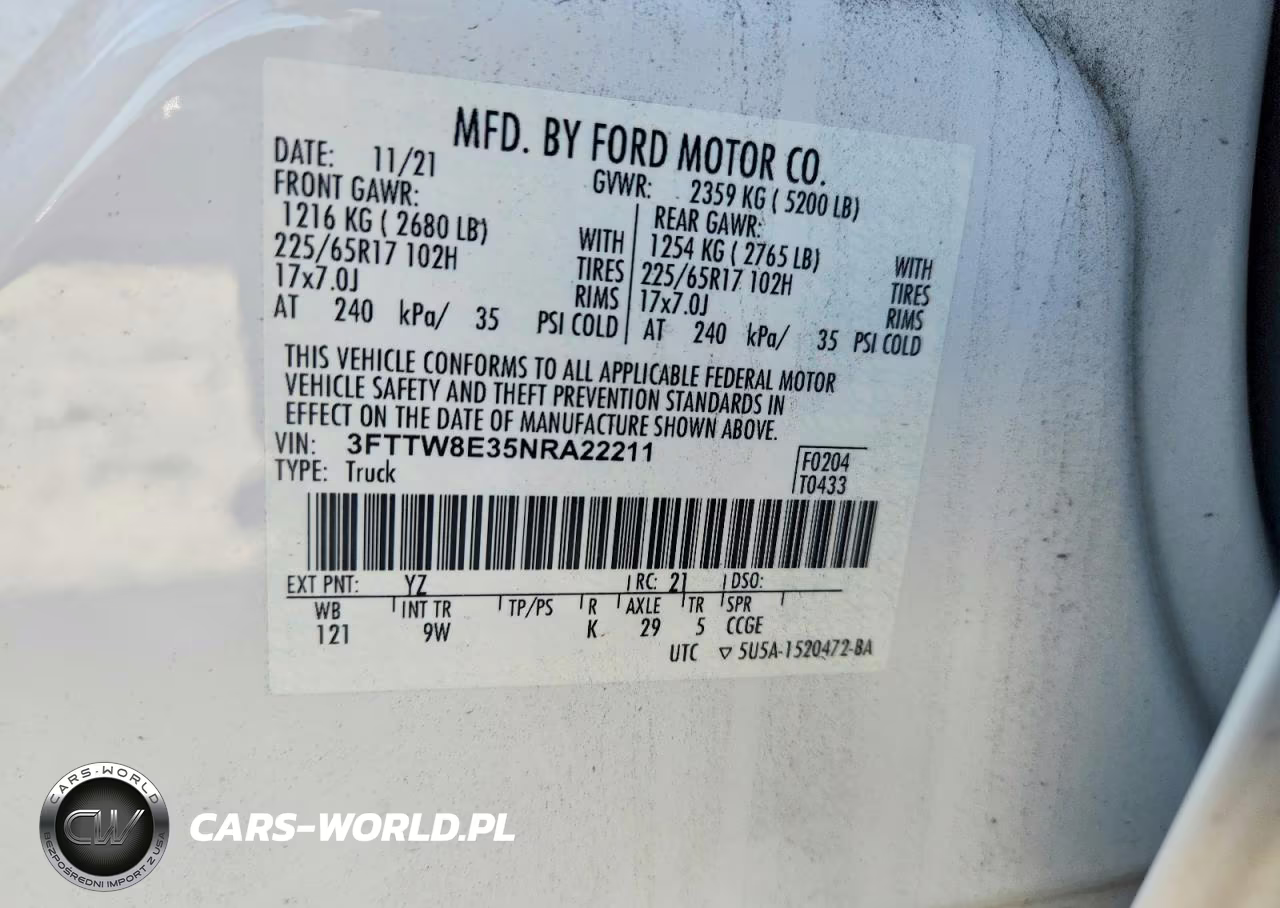 2022 Ford Maverick Xl VIN:3FTTW8E35NRA22211 - 12