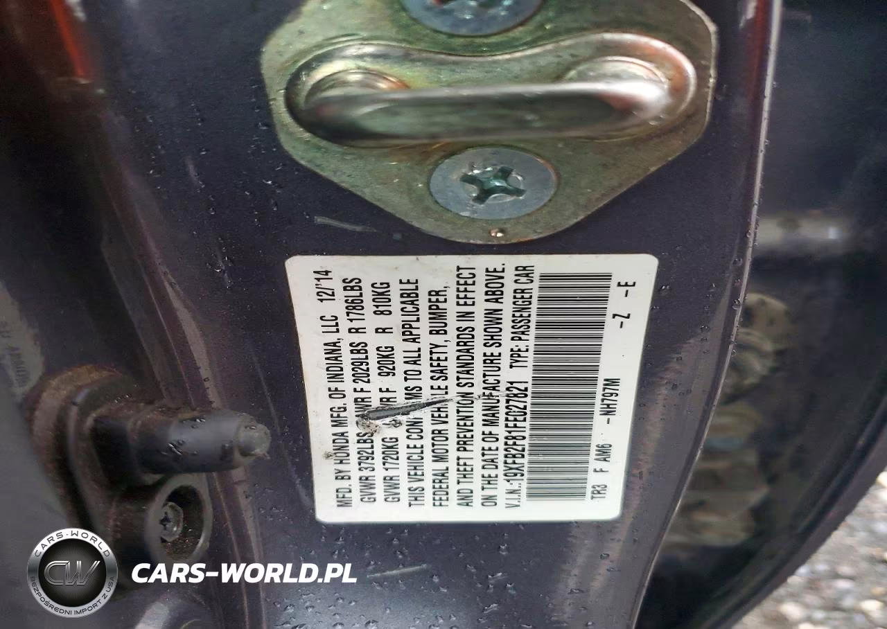 2015 Honda Civic Ex VIN:19XFB2F81FE027821 - 12