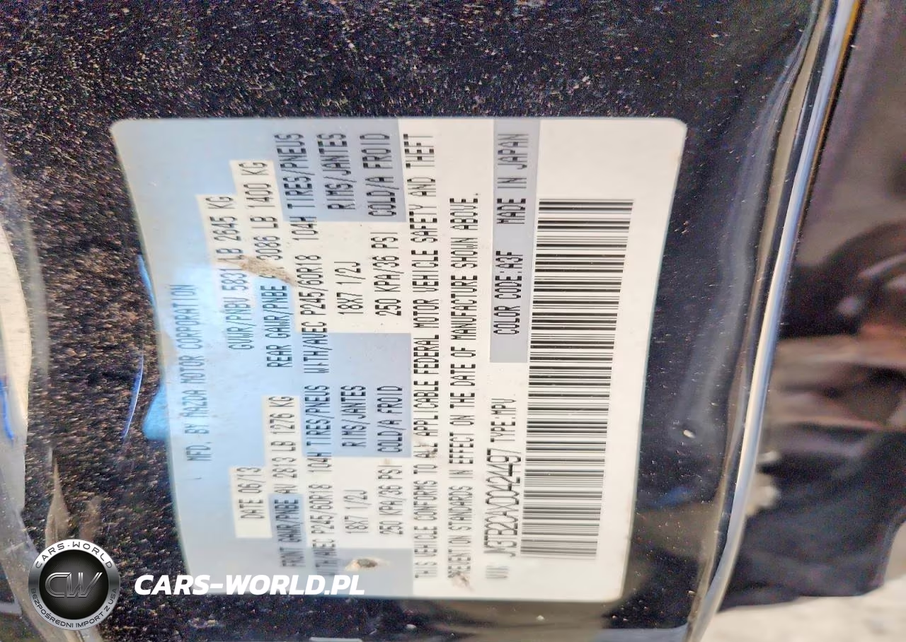 2013 Mazda Cx-9 Touring VIN:JM3TB2CAXD0424497 - 14