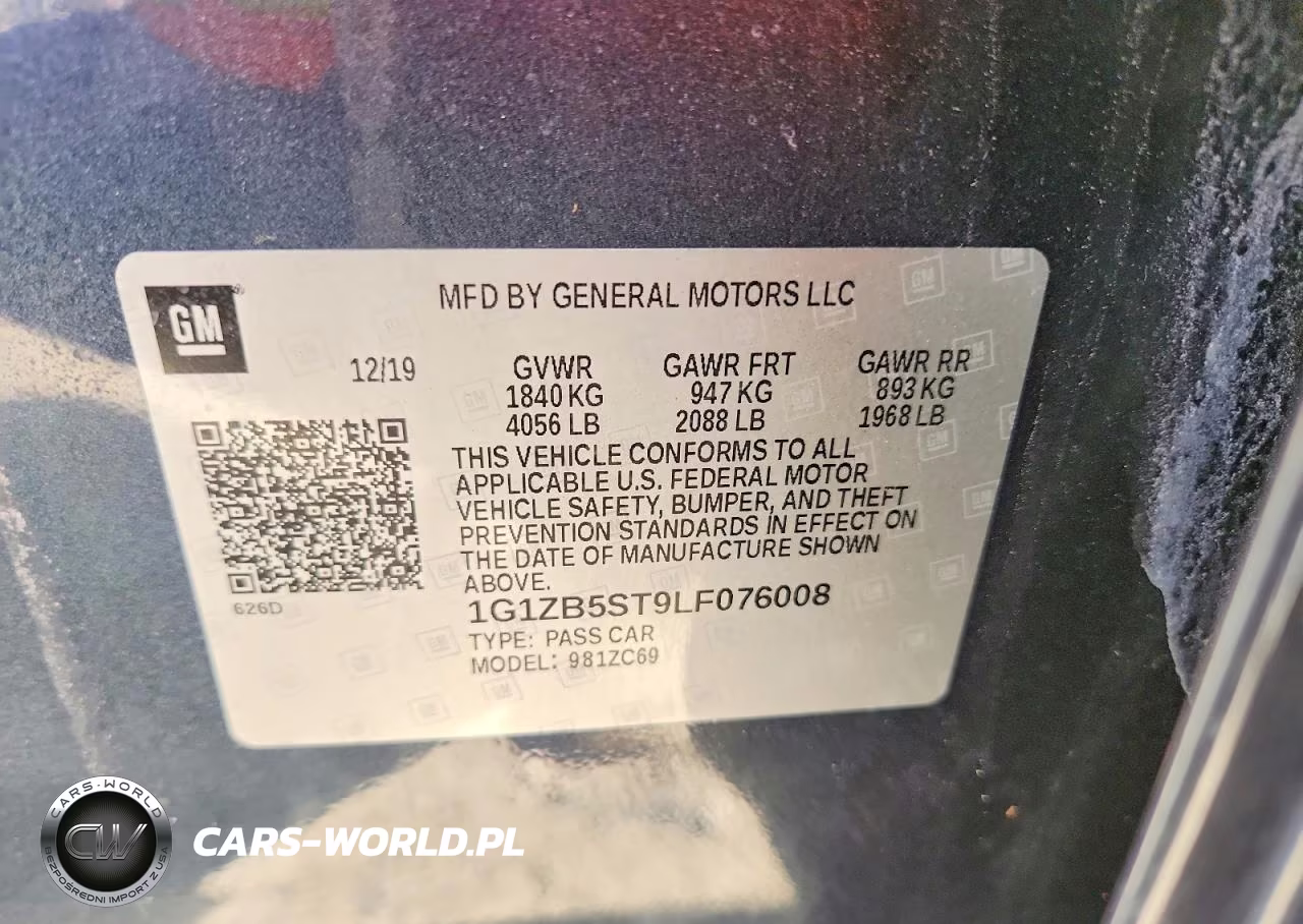 2020 Chevrolet Malibu Ls VIN:1G1ZB5ST9LF076008 - 12