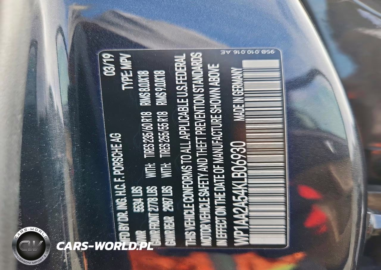 2019 Porsche Macan VIN:WP1AA2A54KLB06930 - 12