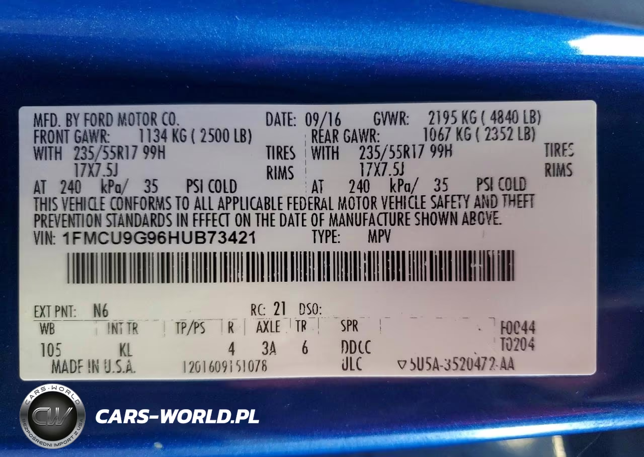 2017 Ford Escape Se VIN:1FMCU9G96HUB73421 - 13