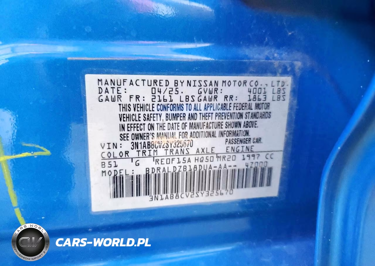 2025 Nissan Sentra Sv VIN:3N1AB8CV2SY325670 - 13