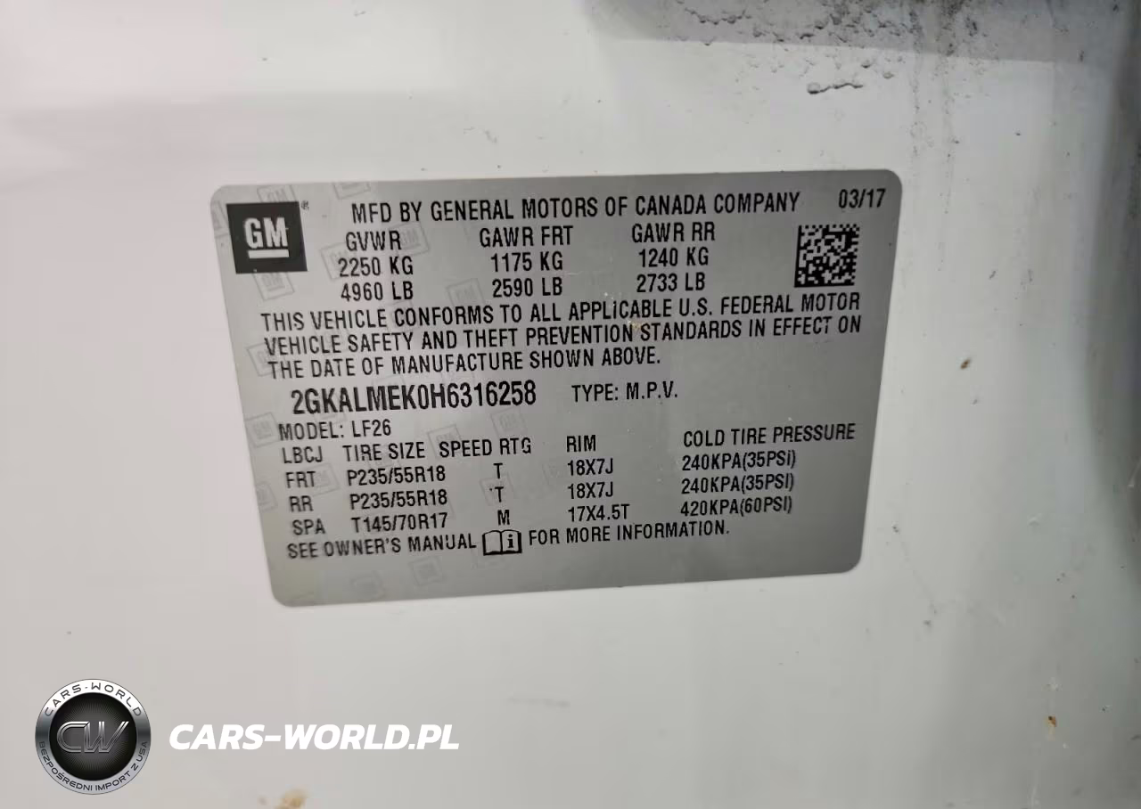 2017 GMC Terrain Sle VIN:2GKALMEK0H6316258 - 13