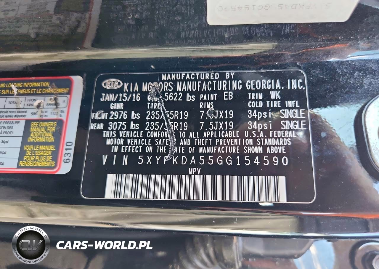 2016 Kia Sorento Sx V6 VIN:5XYPKDA55GG154590 - 13