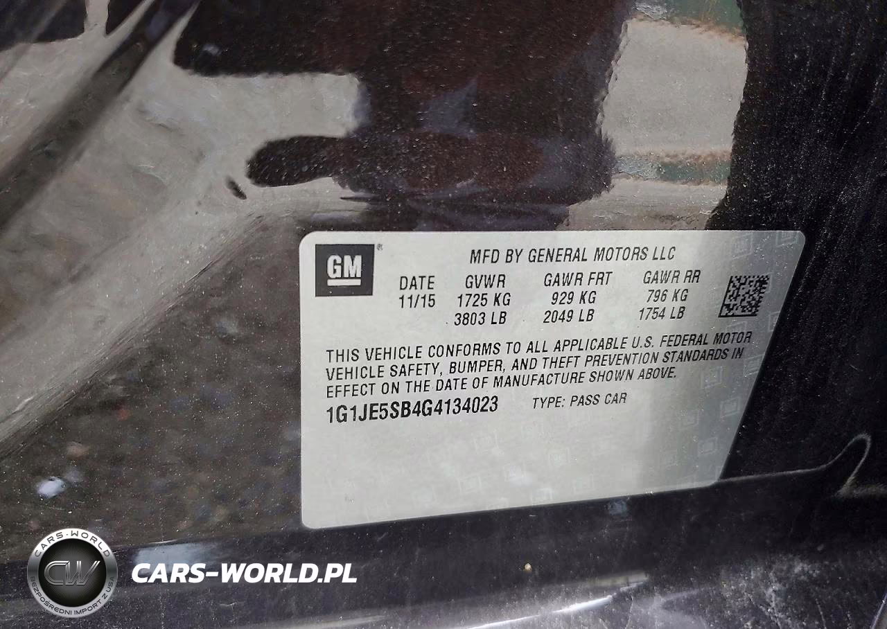 2016 Chevrolet Sonic Ltz VIN:1G1JE5SB4G4134023 - 12