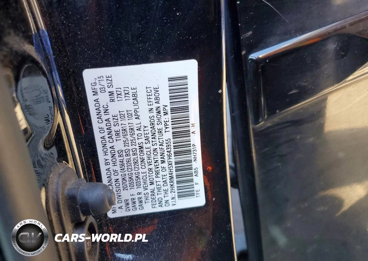 2015 Honda Cr-V Ex VIN:2HKRM4H5XFH643955 - 12