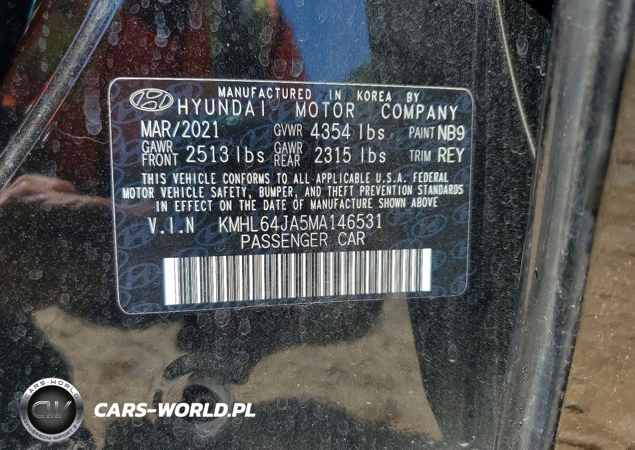 2021 Hyundai Sonata Sel VIN:KMHL64JA5MA146531 - 12