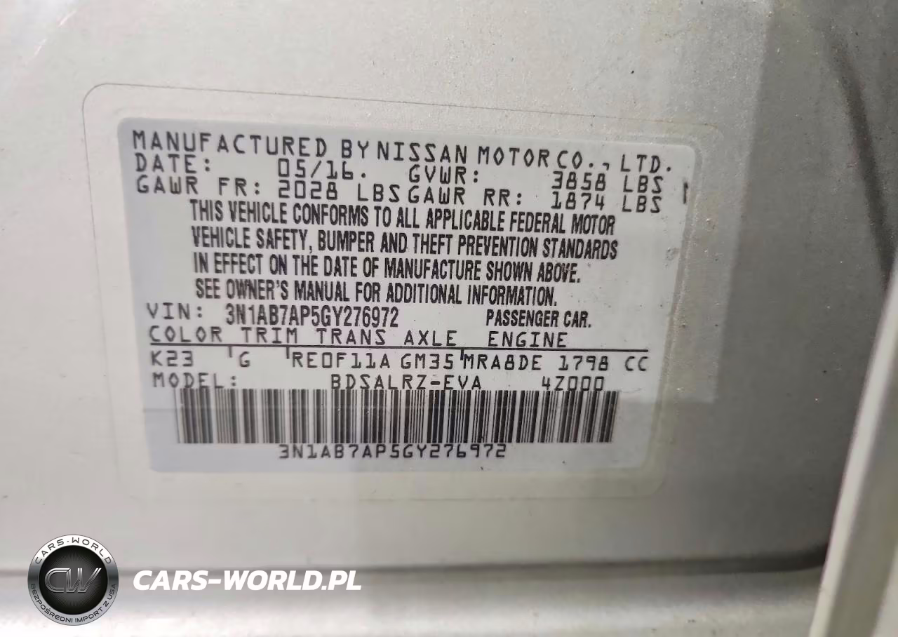 2016 Nissan Sentra Sr VIN:3N1AB7AP5GY276972 - 12