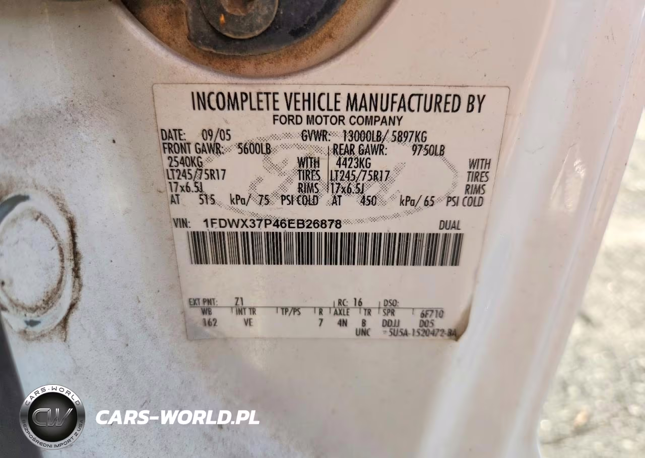 2006 Ford F350 Super Duty VIN:1FDWX37P46EB26878 - 12