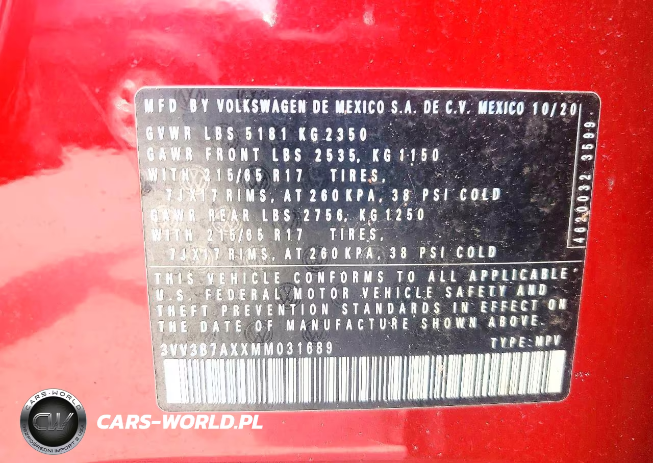 2021 Volkswagen Tiguan Se VIN:3VV3B7AXXMM031689 - 13