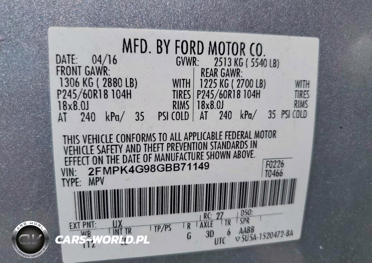 2016 Ford Edge Se VIN:2FMPK4G98GBB71149 - 13