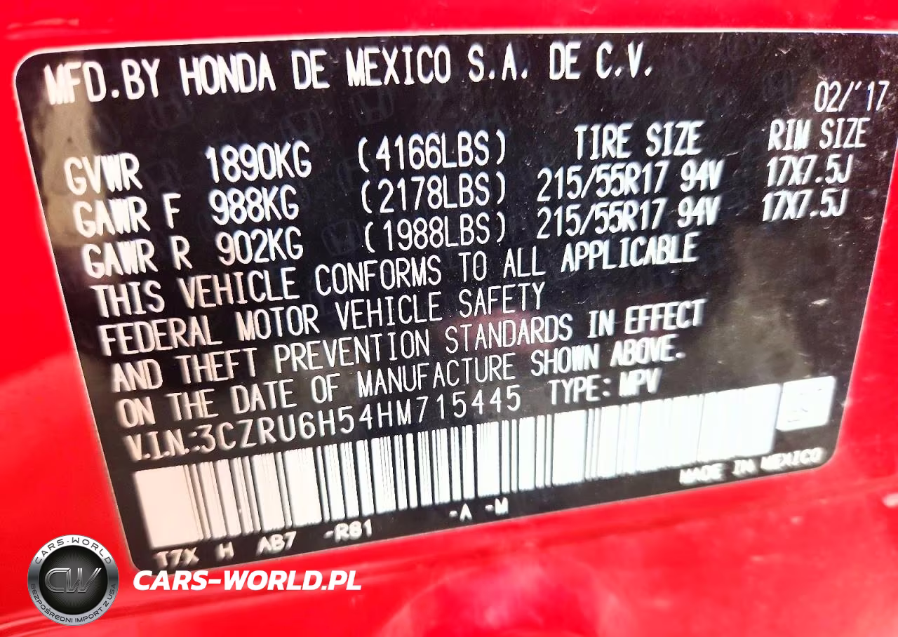 2017 Honda Hr-V Ex VIN:3CZRU6H54HM715445 - 13