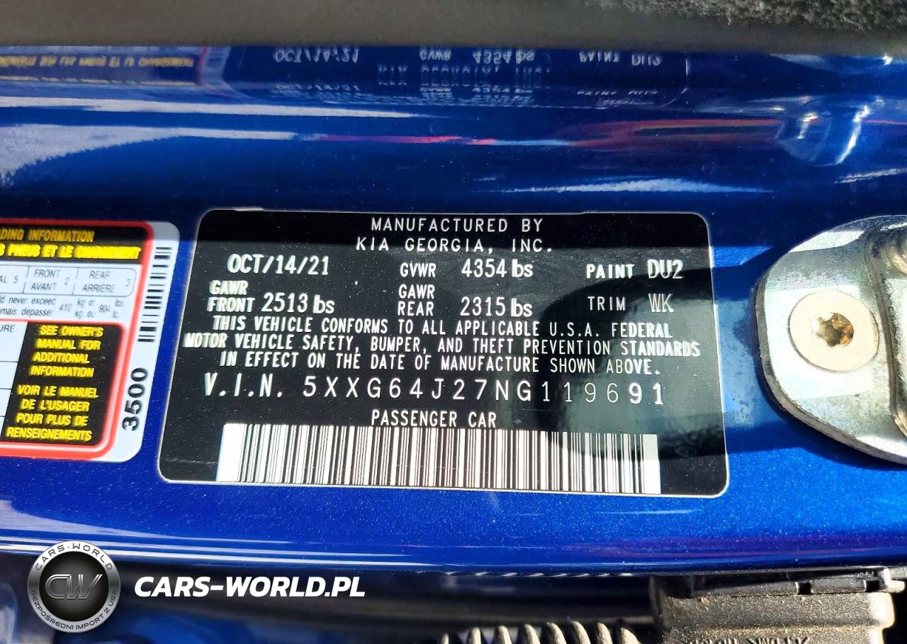 2022 Kia K5 Gt Line VIN:5XXG64J27NG119691 - 12
