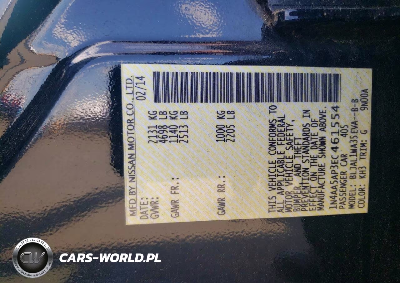 2014 Nissan Maxima 3.5 Sv VIN:1N4AA5AP3EC461554 - 12