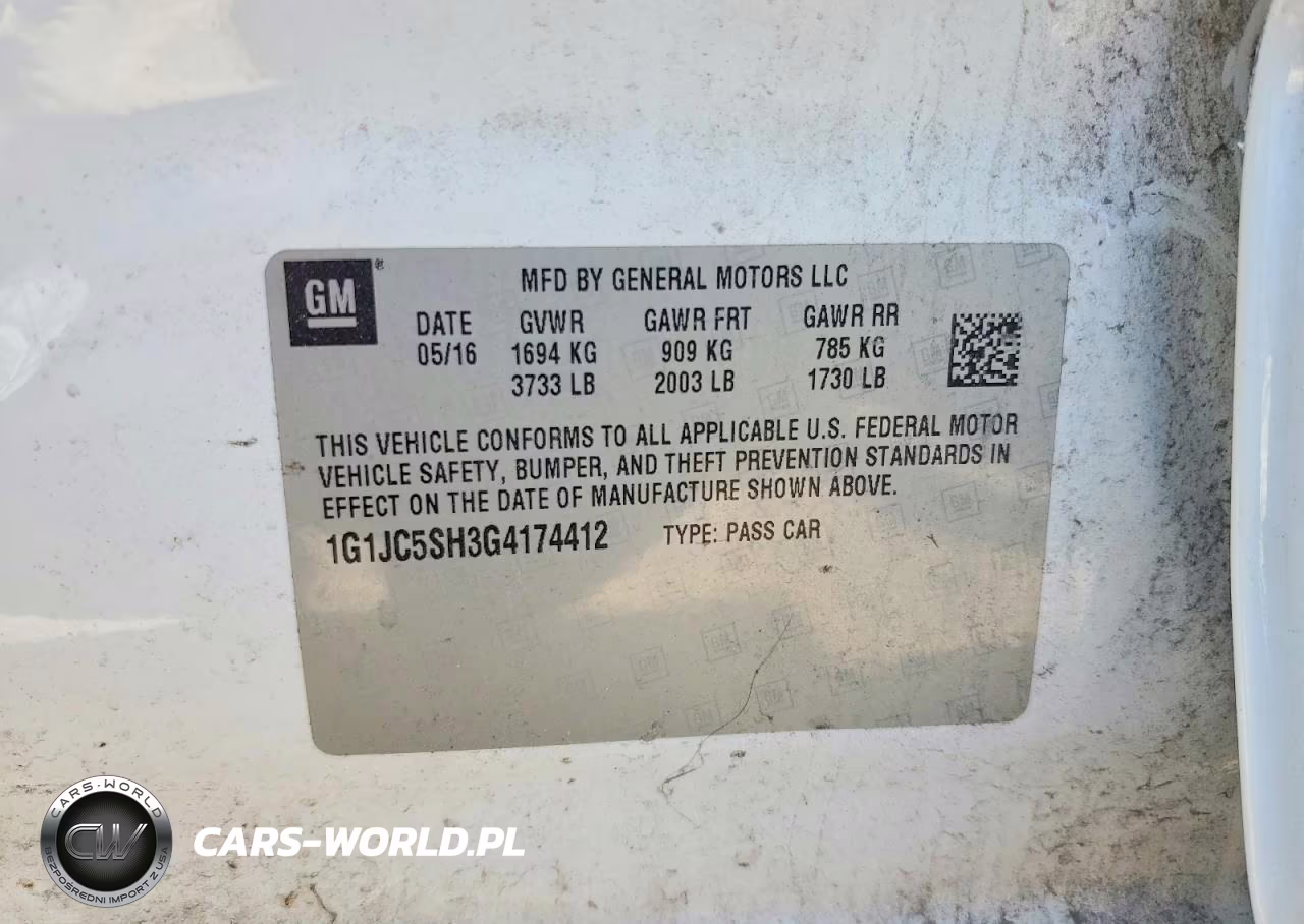2016 Chevrolet Sonic Lt VIN:1G1JC5SH3G4174412 - 12