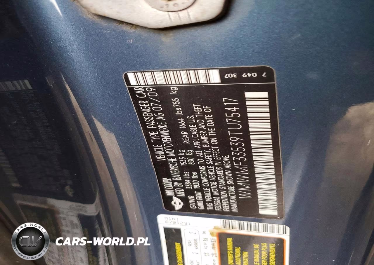 2009 Mini Cooper VIN:WMWMF33539TU75417 - 12