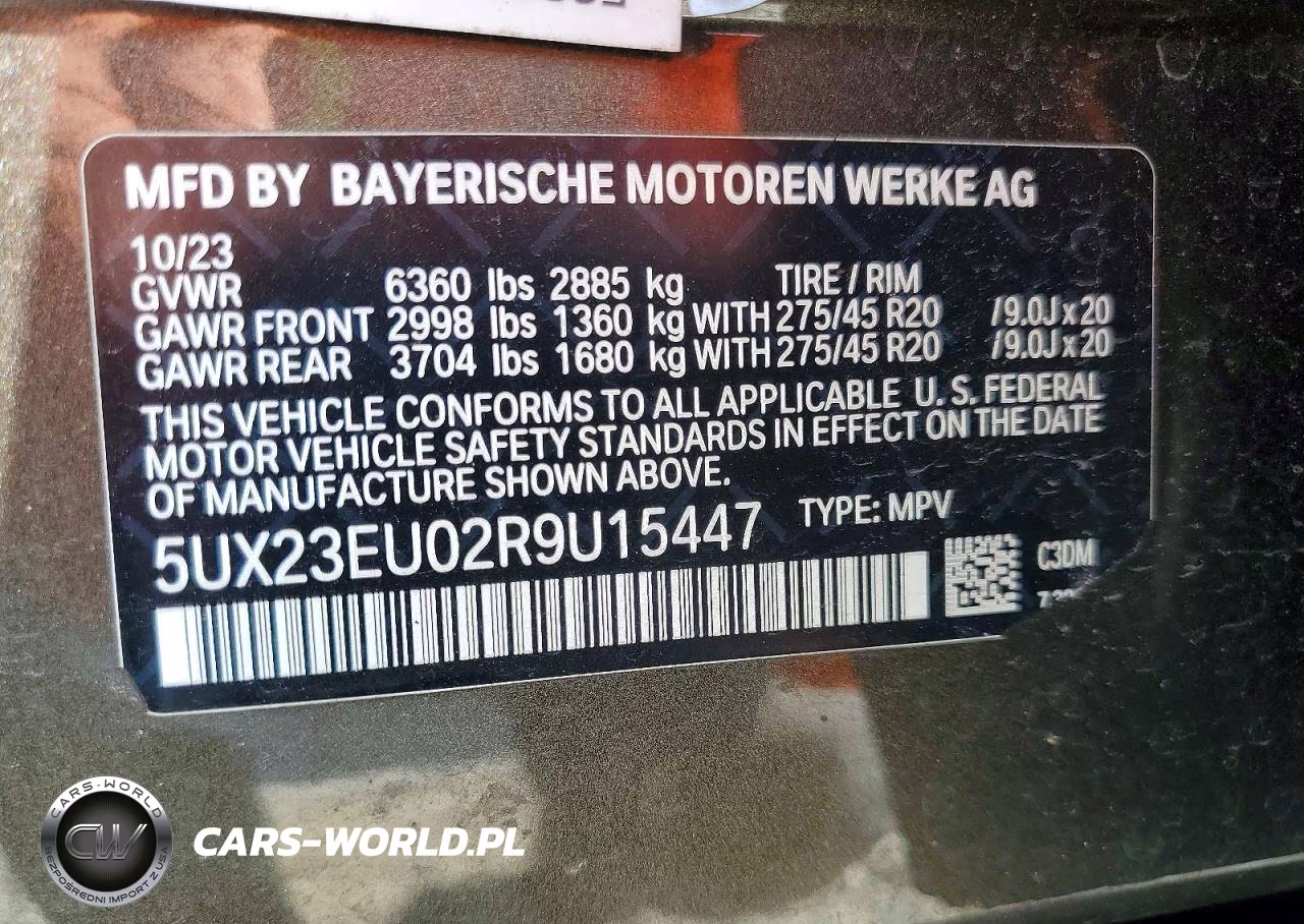 2024 BMW X5 xDrive40I VIN:5UX23EU02R9U15447 - 13