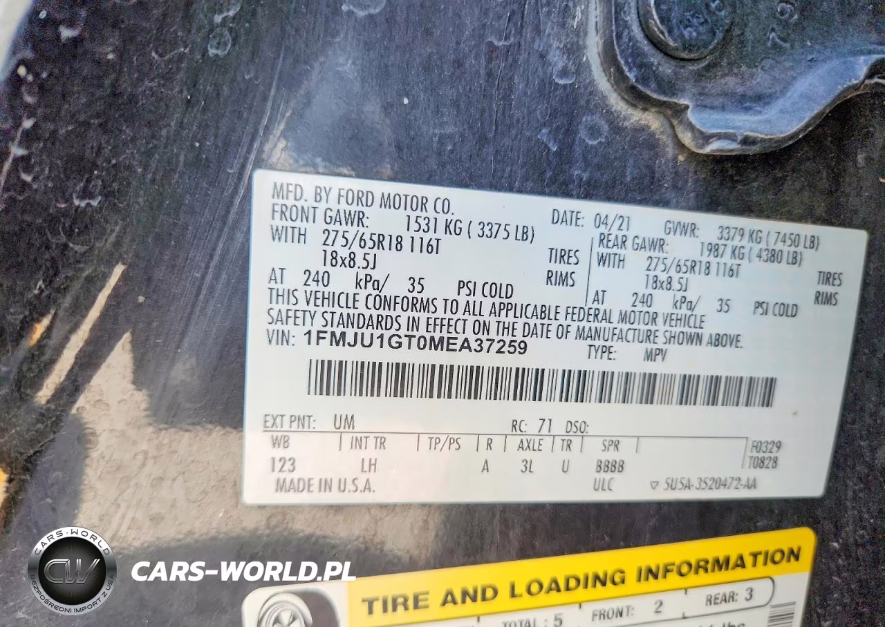 2021 Ford Expedition Xl VIN:1FMJU1GT0MEA37259 - 14
