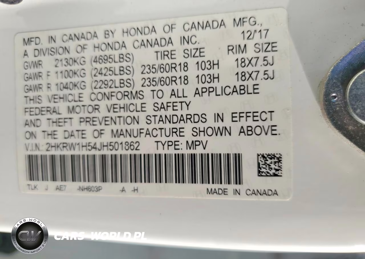 2018 Honda Cr-V Ex VIN:2HKRW1H54JH501862 - 14