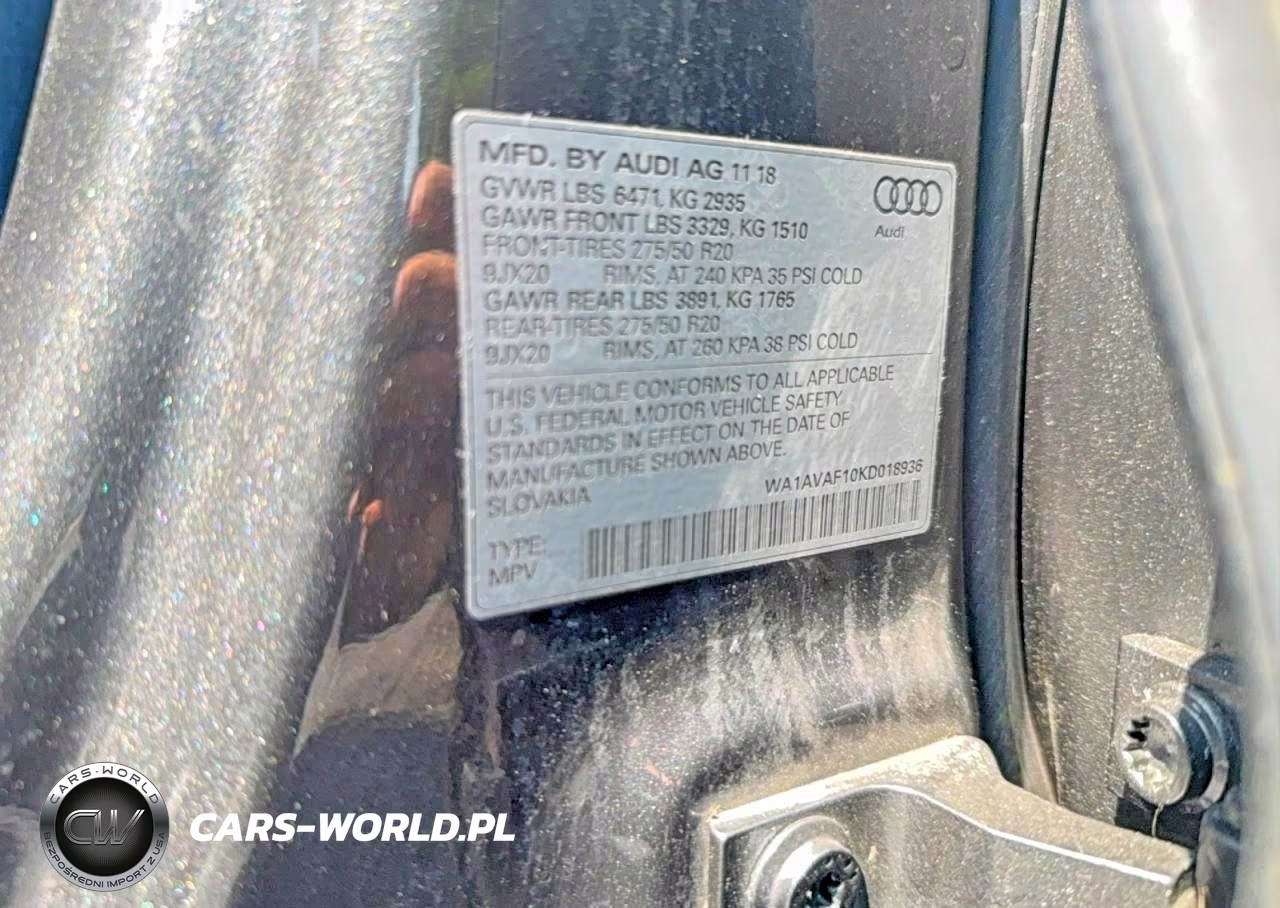 2019 Audi Q8 Premium VIN:WA1AVAF10KD018936 - 10