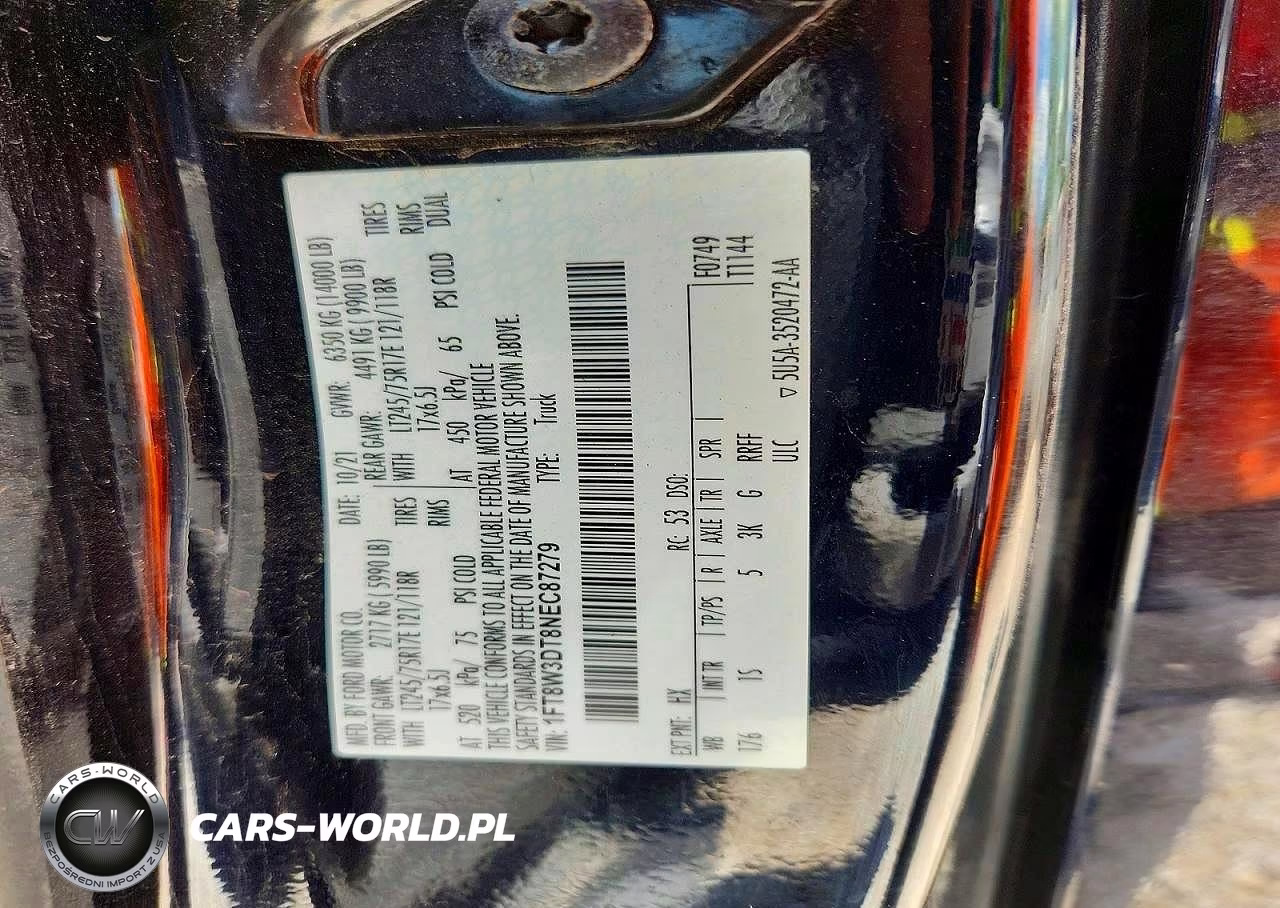2022 Ford F350 Super Duty VIN:1FT8W3DT8NEC87279 - 9