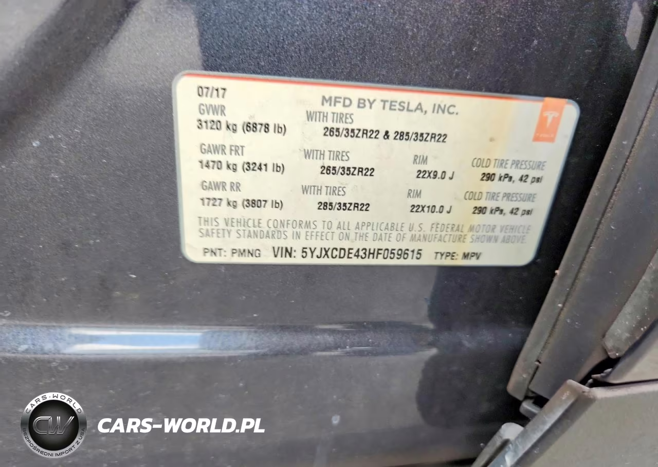 2017 Tesla Model X VIN:5YJXCDE43HF059615 - 13