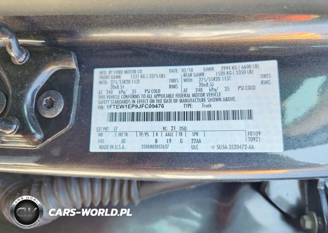 2018 Ford F150 Supercrew VIN:1FTEW1EP9JFC09476 - 12