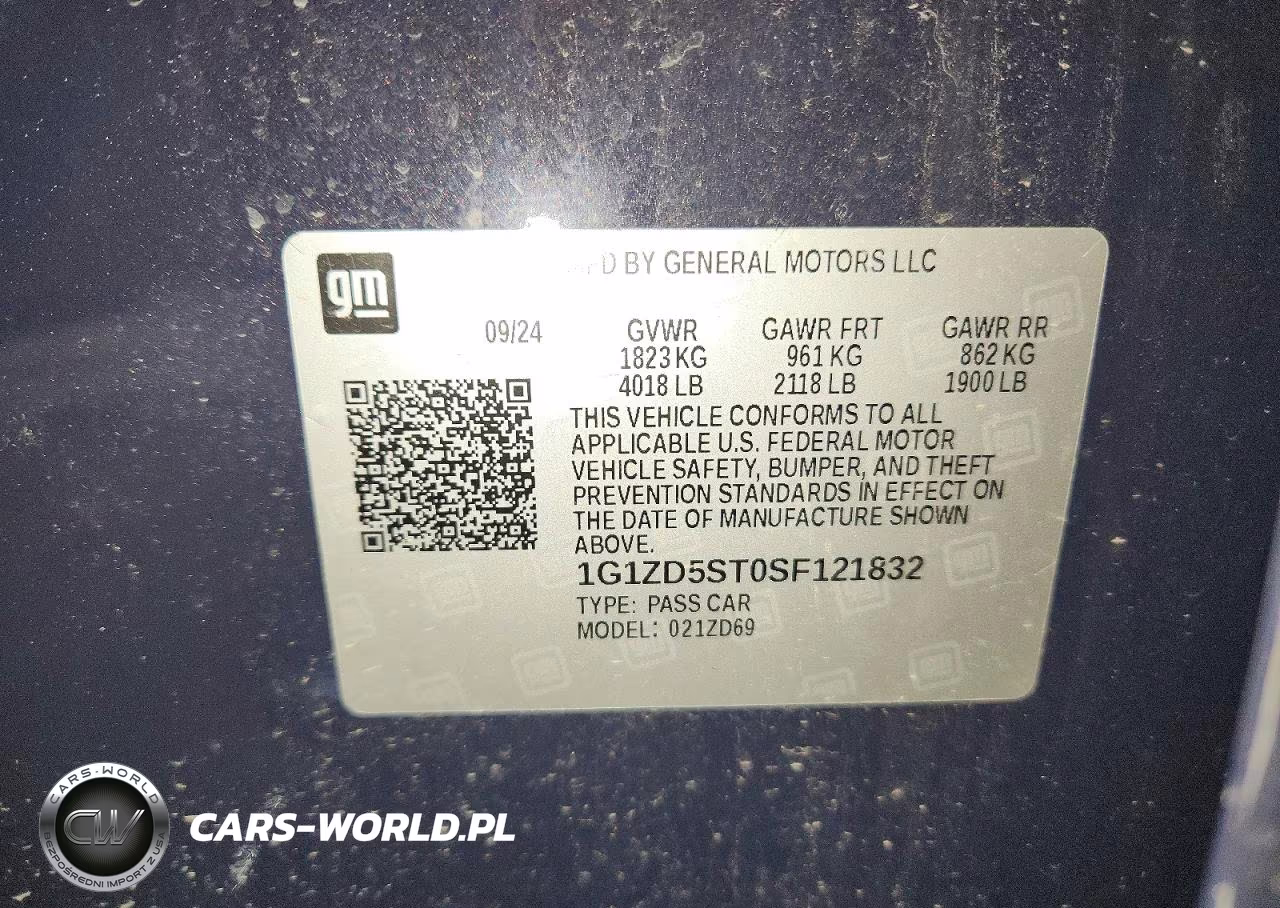 2025 Chevrolet Malibu Lt VIN:1G1ZD5ST0SF121832 - 12