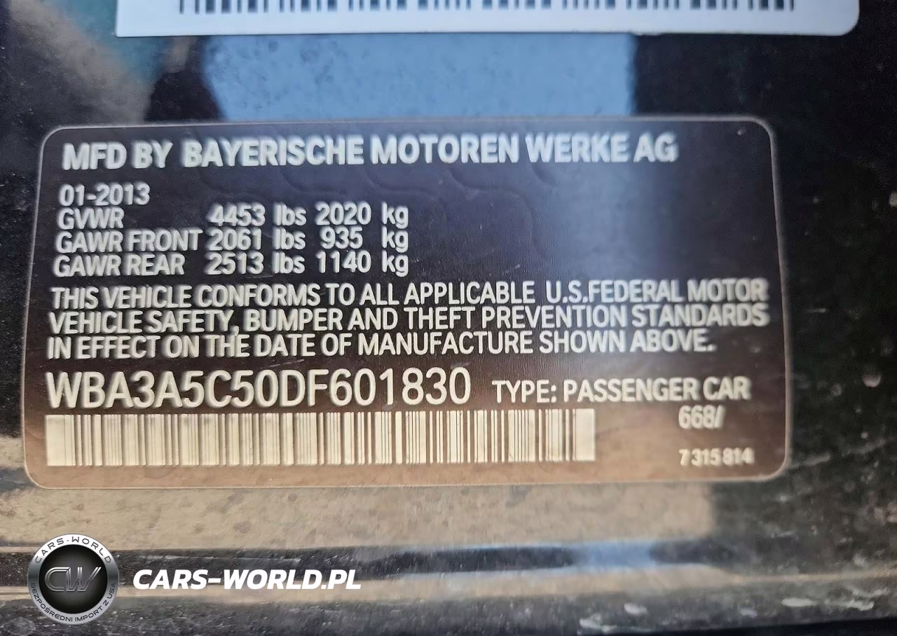 2013 BMW 328 I VIN:WBA3A5C50DF601830 - 12