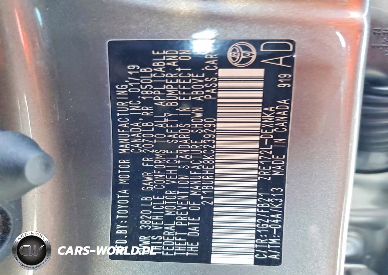 2019 Toyota Corolla Le VIN:2T1BURHE8KC239290 - 13