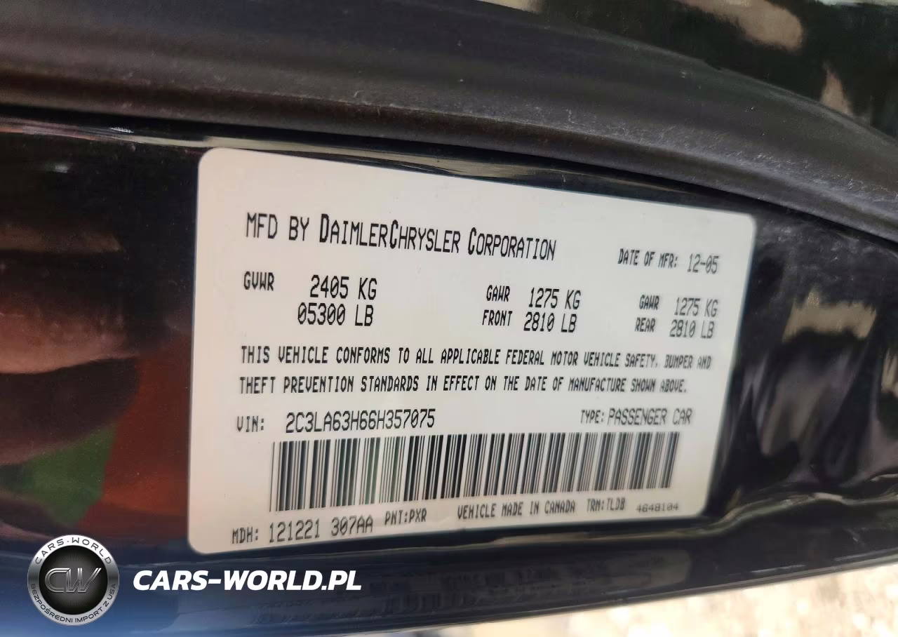 2006 Chrysler 300C VIN:2C3LA63H66H357075 - 13