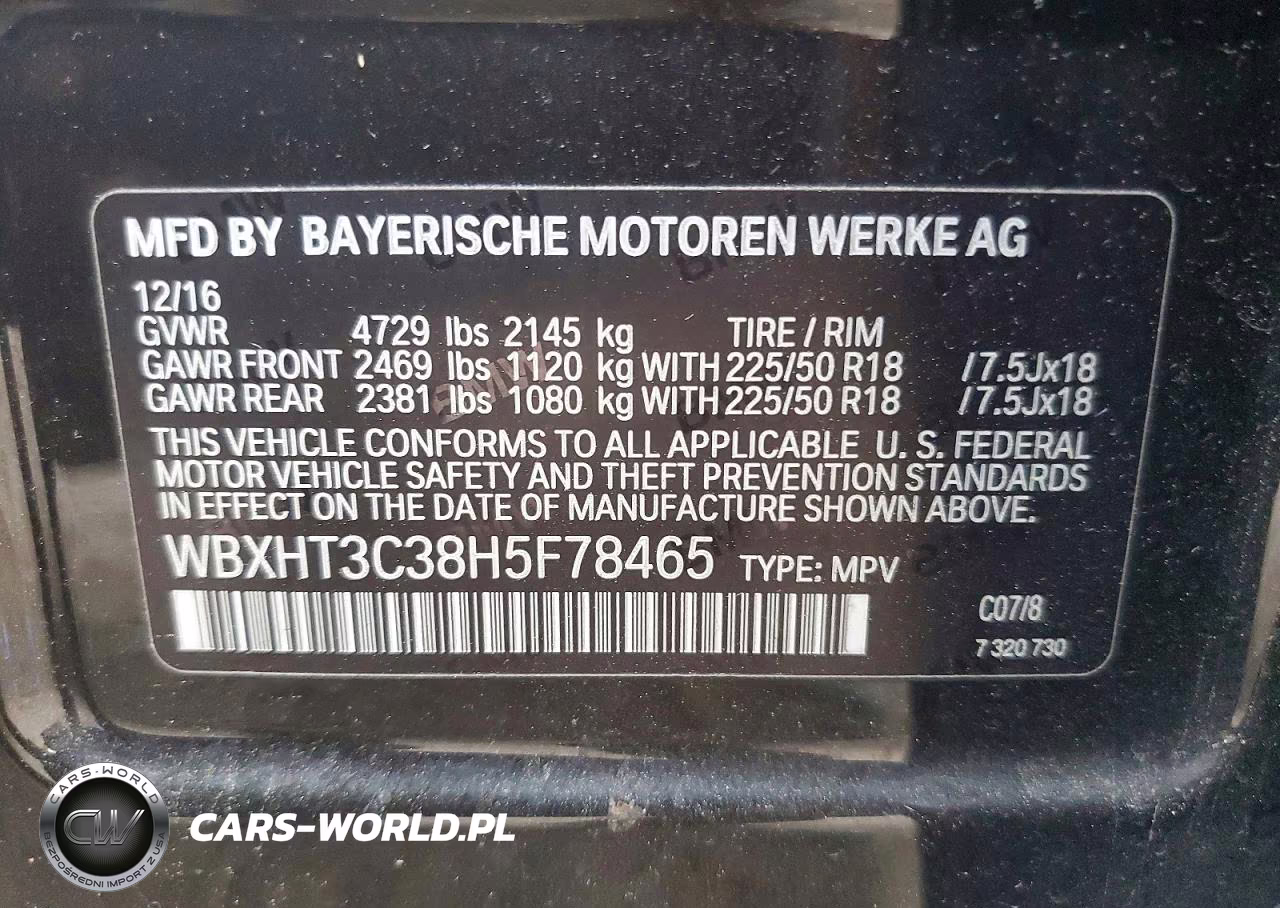 2017 BMW X1 xDrive28I VIN:WBXHT3C38H5F78465 - 14