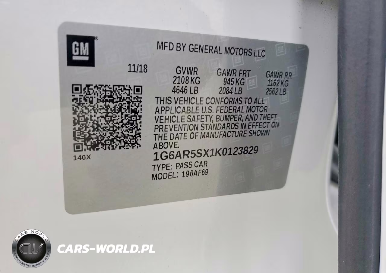 2019 Cadillac Cts Luxury VIN:1G6AR5SX1K0123829 - 13
