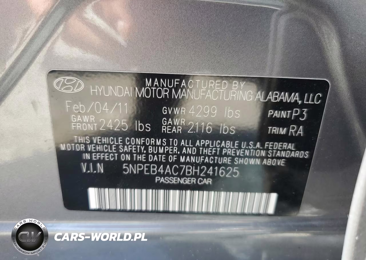 2011 Hyundai Sonata Gls VIN:5NPEB4AC7BH241625 - 12