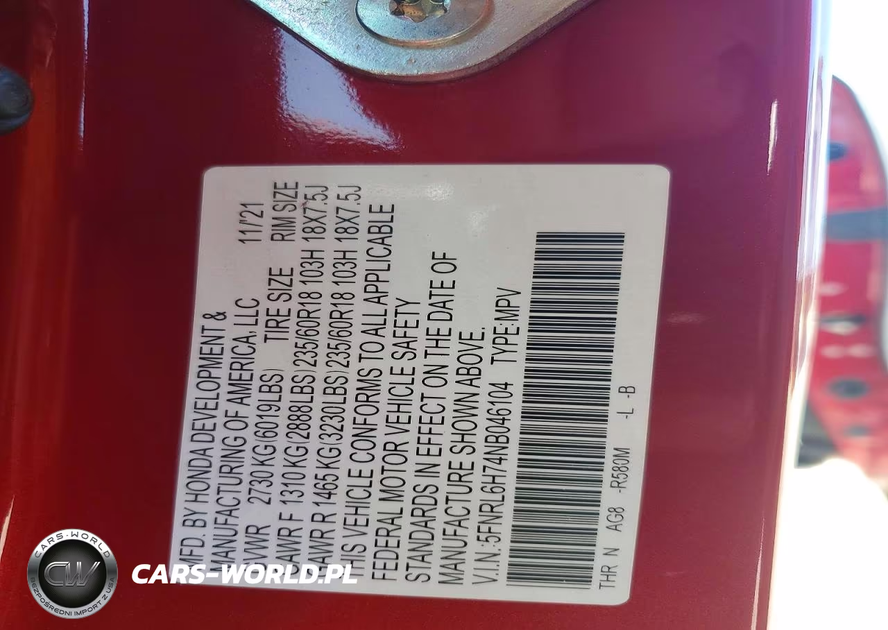 2022 Honda Odyssey Exl VIN:5FNRL6H74NB046104 - 13
