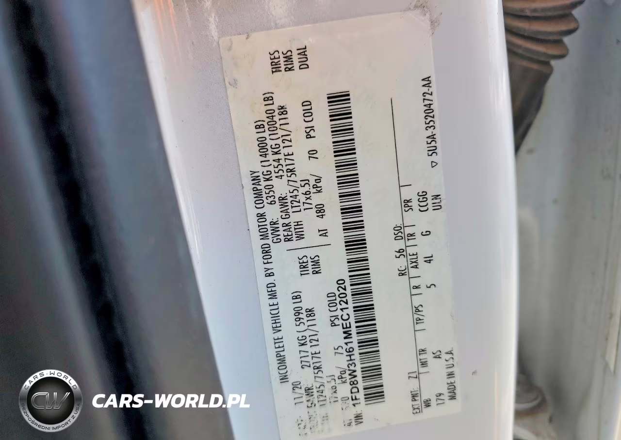2021 Ford F350 Super Duty VIN:1FD8W3H61MEC12020 - 13