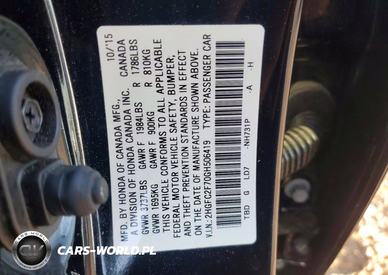 2016 Honda Civic Ex VIN:2HGFC2F70GH506419 - 12
