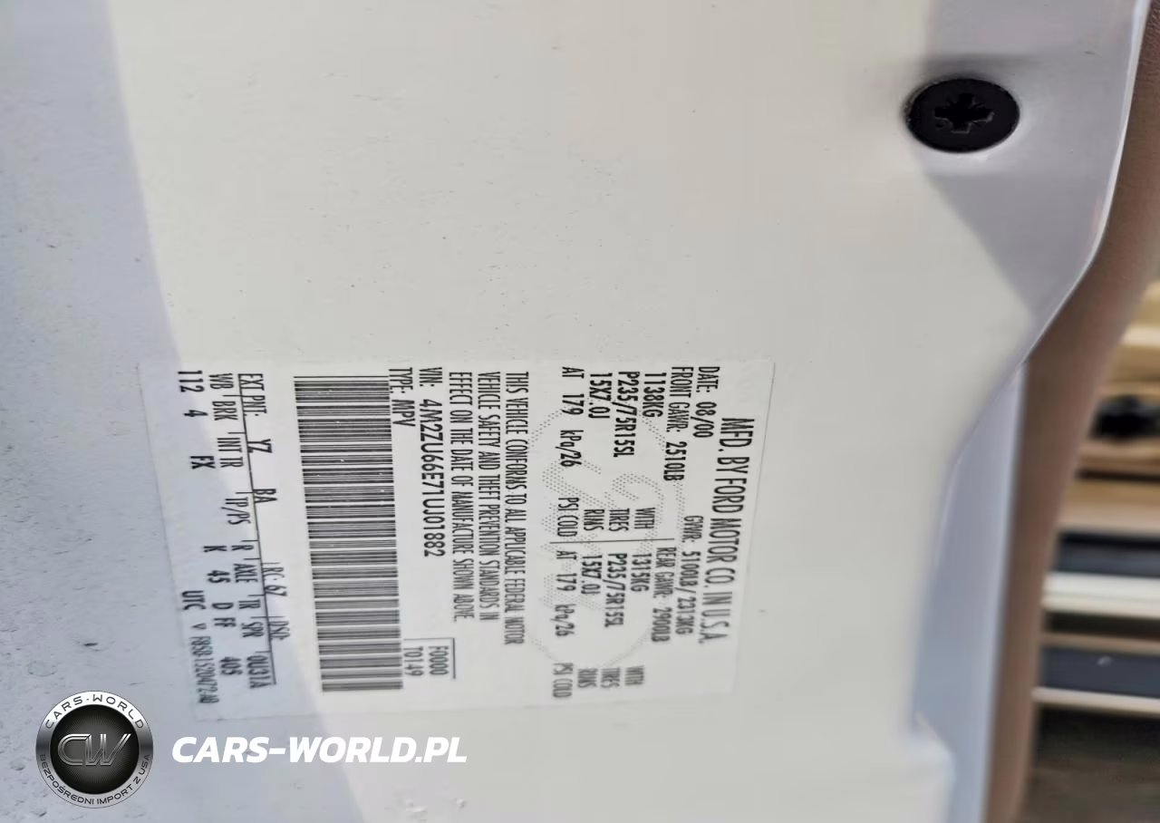 2001 Mercury Mountaineer VIN:4M2ZU66E71UJ01882 - 12