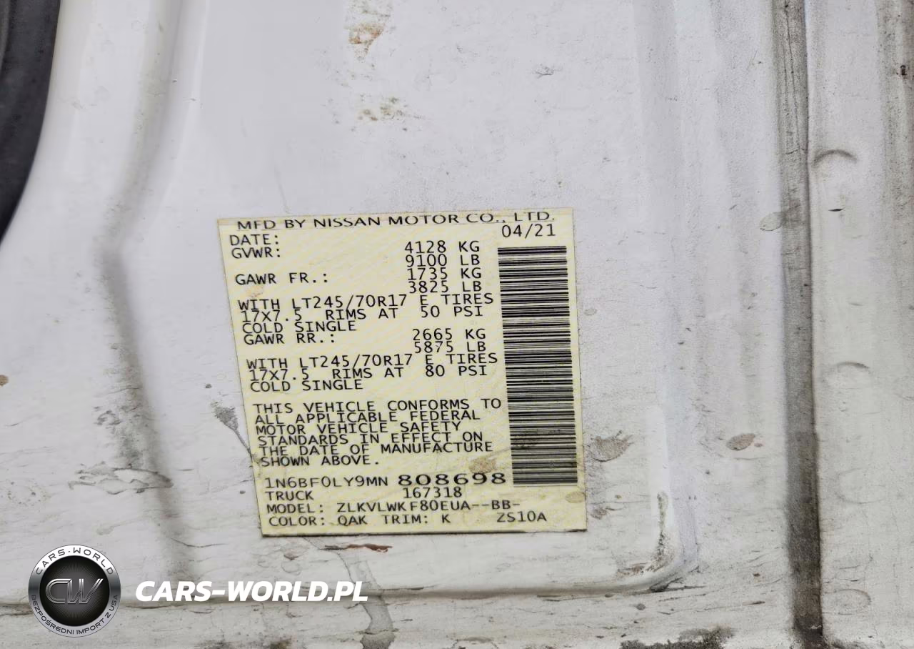2021 Nissan Nv2500 Delivery Van VIN:1N6BF0LY9MN808698 - 14