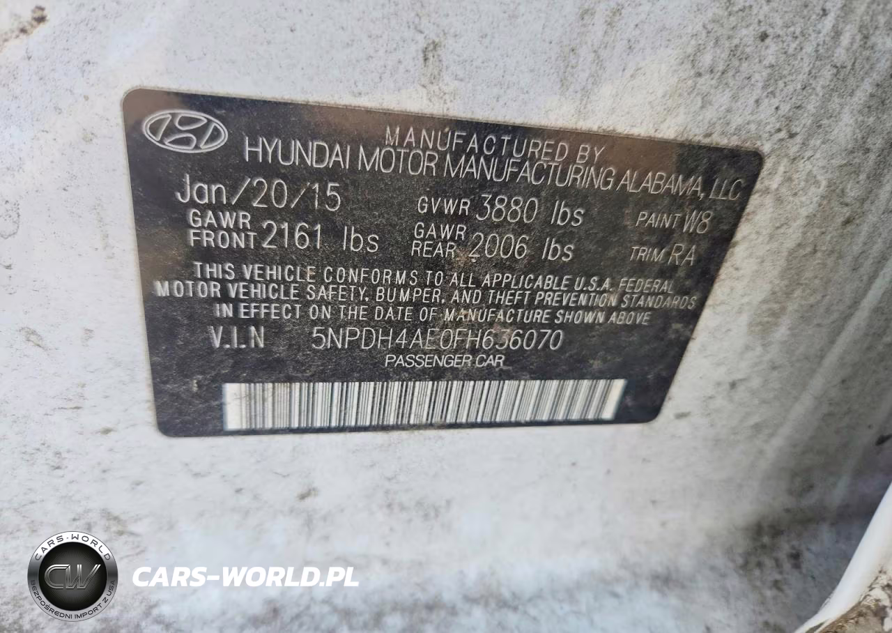 2015 Hyundai Elantra Se VIN:5NPDH4AE0FH636070 - 12
