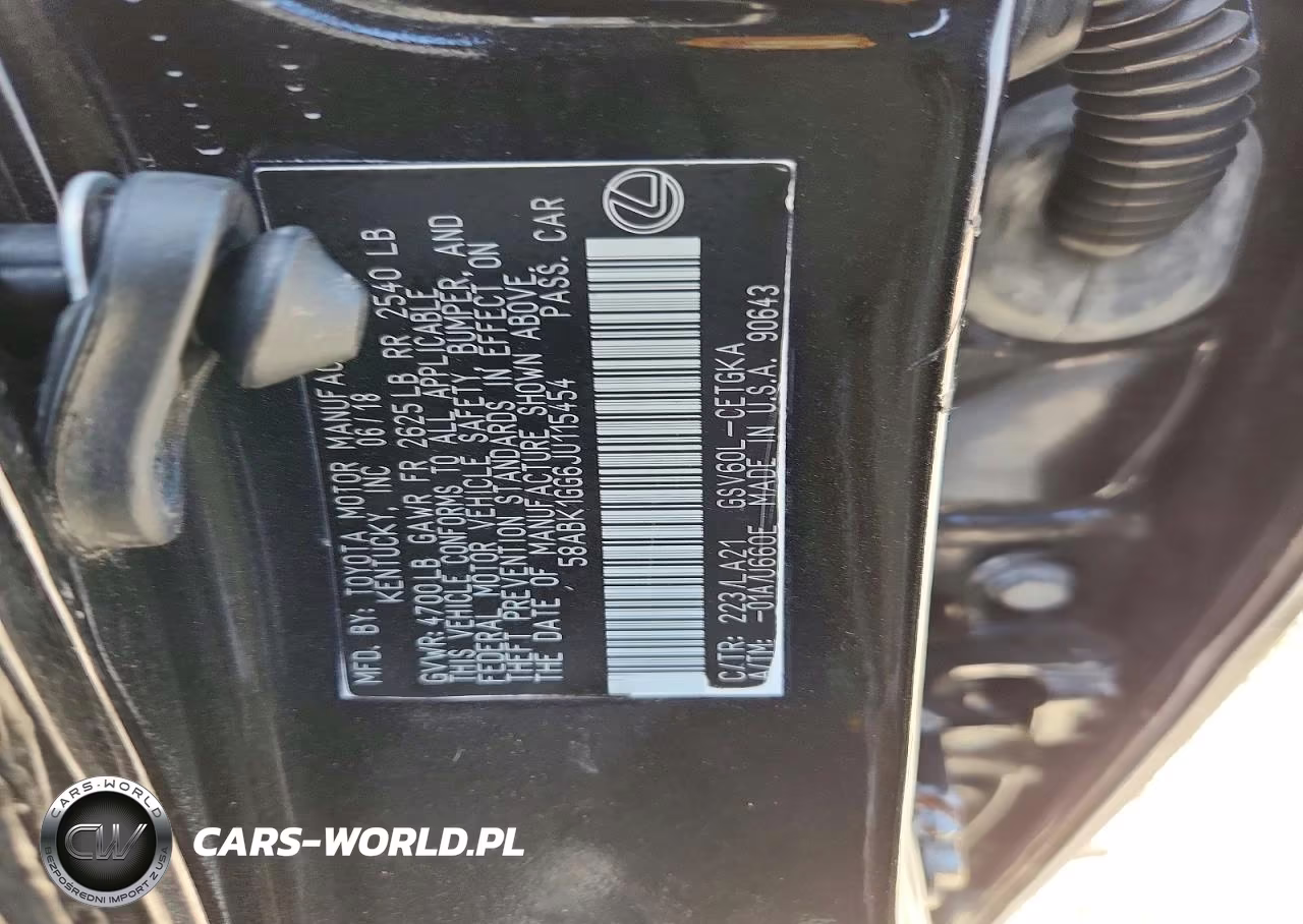 2018 Lexus Es 350 VIN:58ABK1GG6JU115454 - 12
