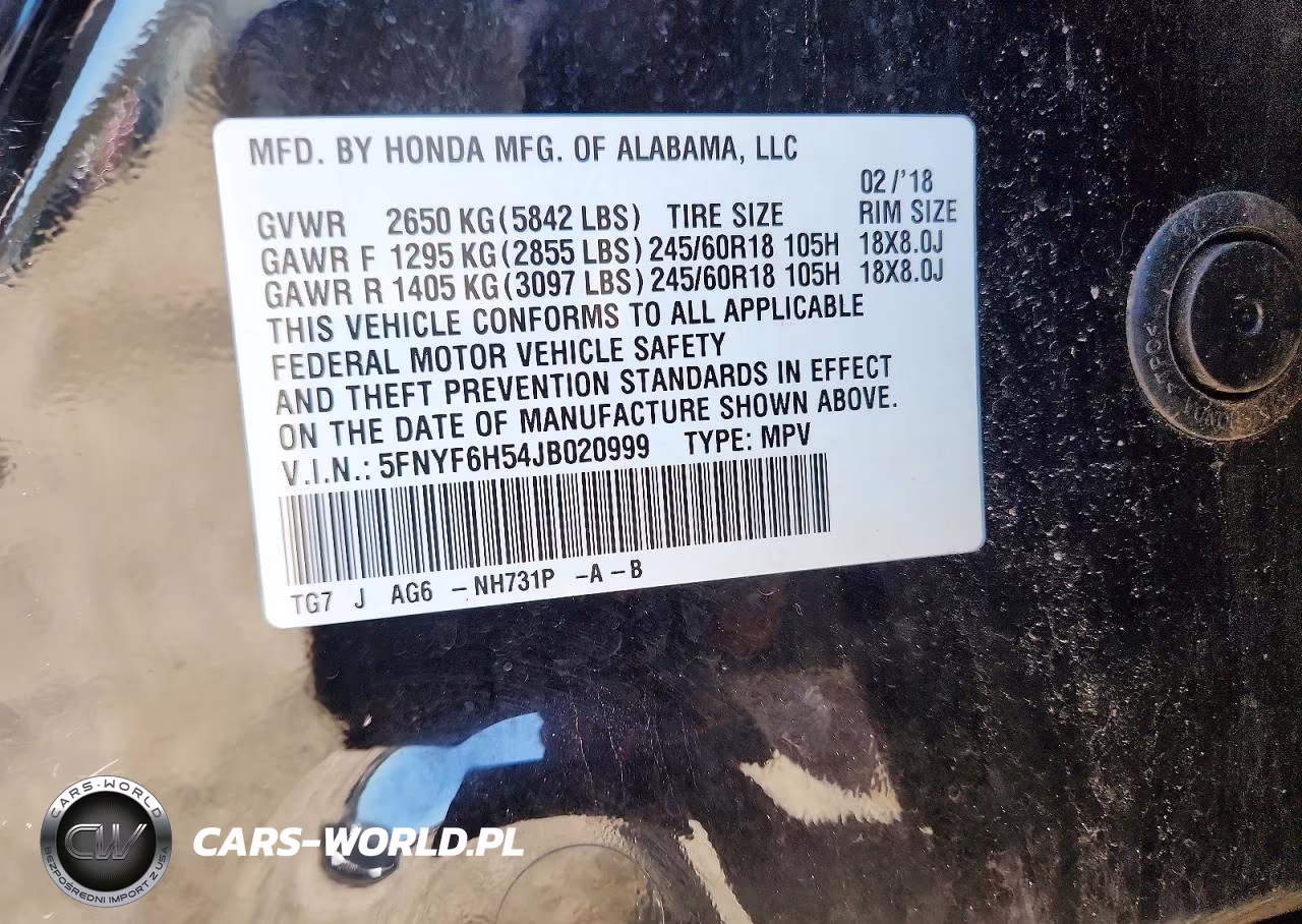 2018 Honda Pilot Exl VIN:5FNYF6H54JB020999 - 13